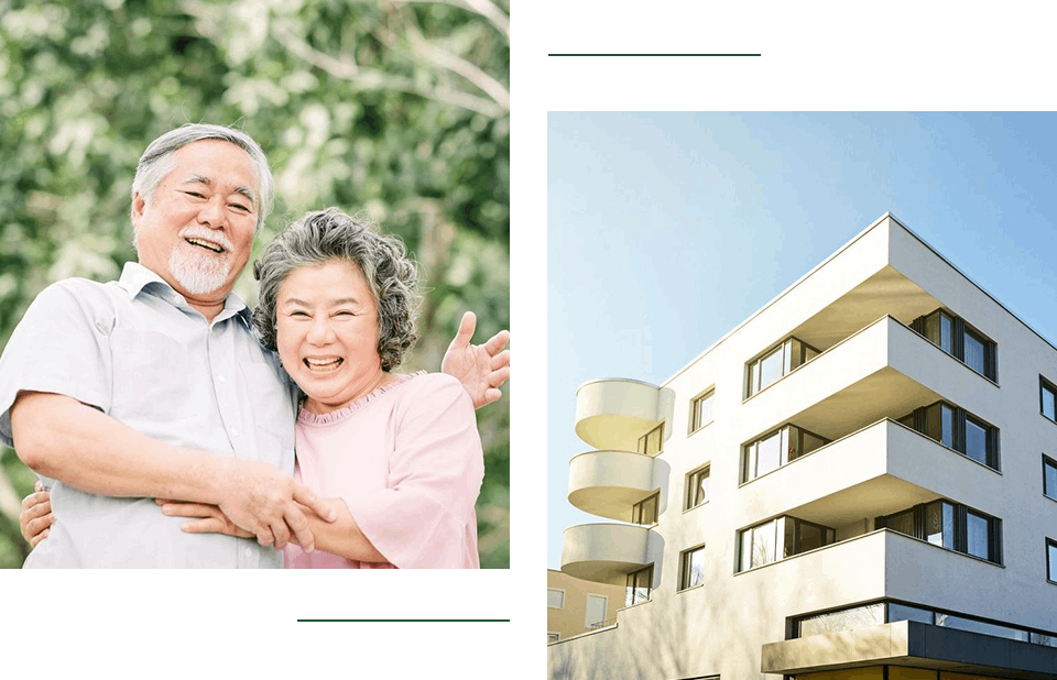 Happy Old Couple, Apartment Building